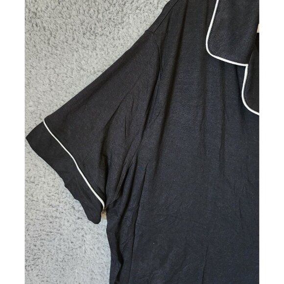 NEW Auden Women's 2-Piece Cloud Knit Pajama Button Top/Shorts Set Black Size XXL - Picture 6 of 16